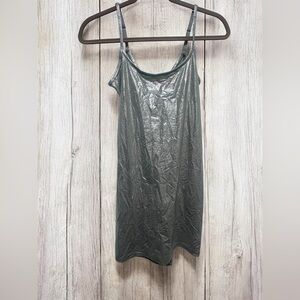 SKIMS Fits Everybody Shimmering Silver Slip Dress Size Large NWOT